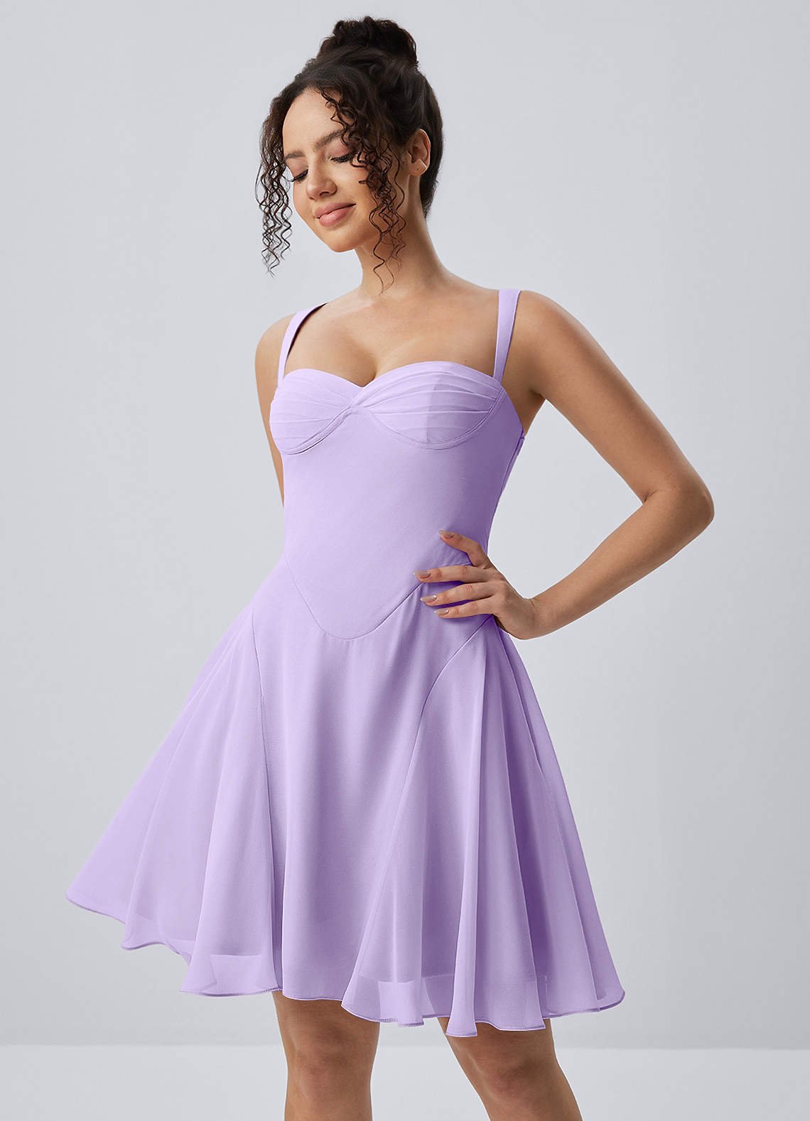 Isadora A-Line Sweetheart Chiffon Prom Dress in Lilac