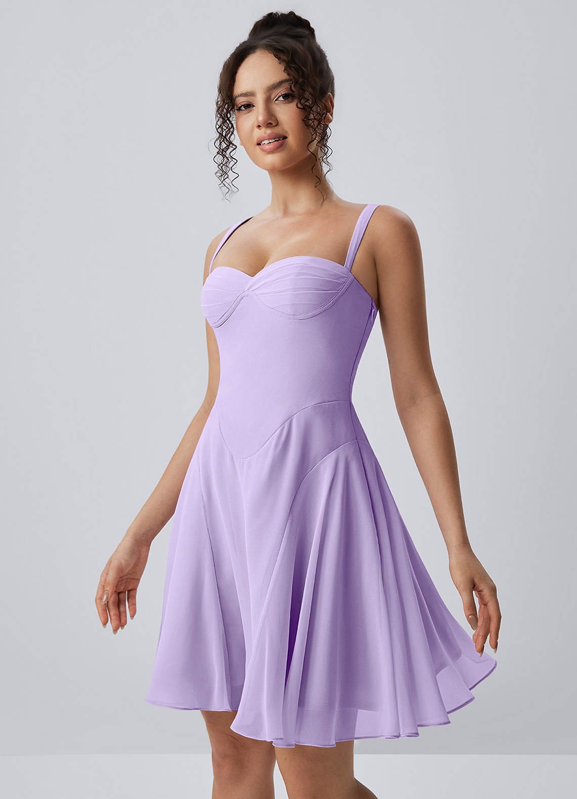 Isadora A-Line Sweetheart Chiffon Prom Dress in Lilac
