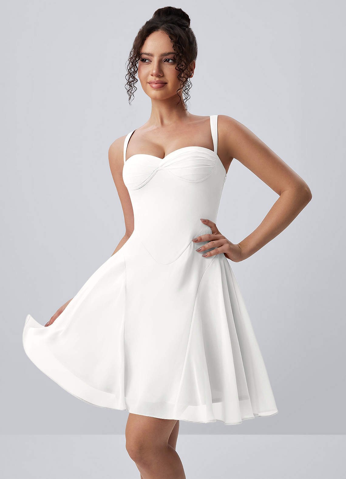 Isadora A-Line Sweetheart Chiffon Prom Dress in Dusty Rose