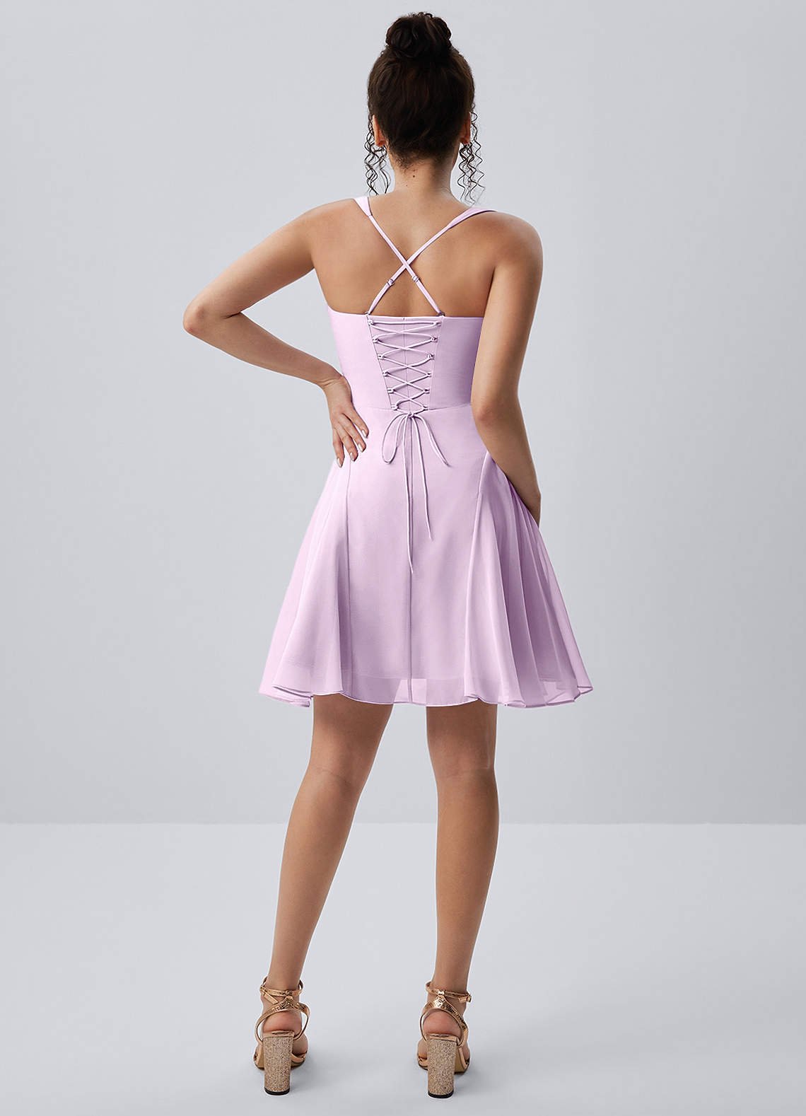 Isadora A-Line Sweetheart Chiffon Prom Dress in Frosted Lilac