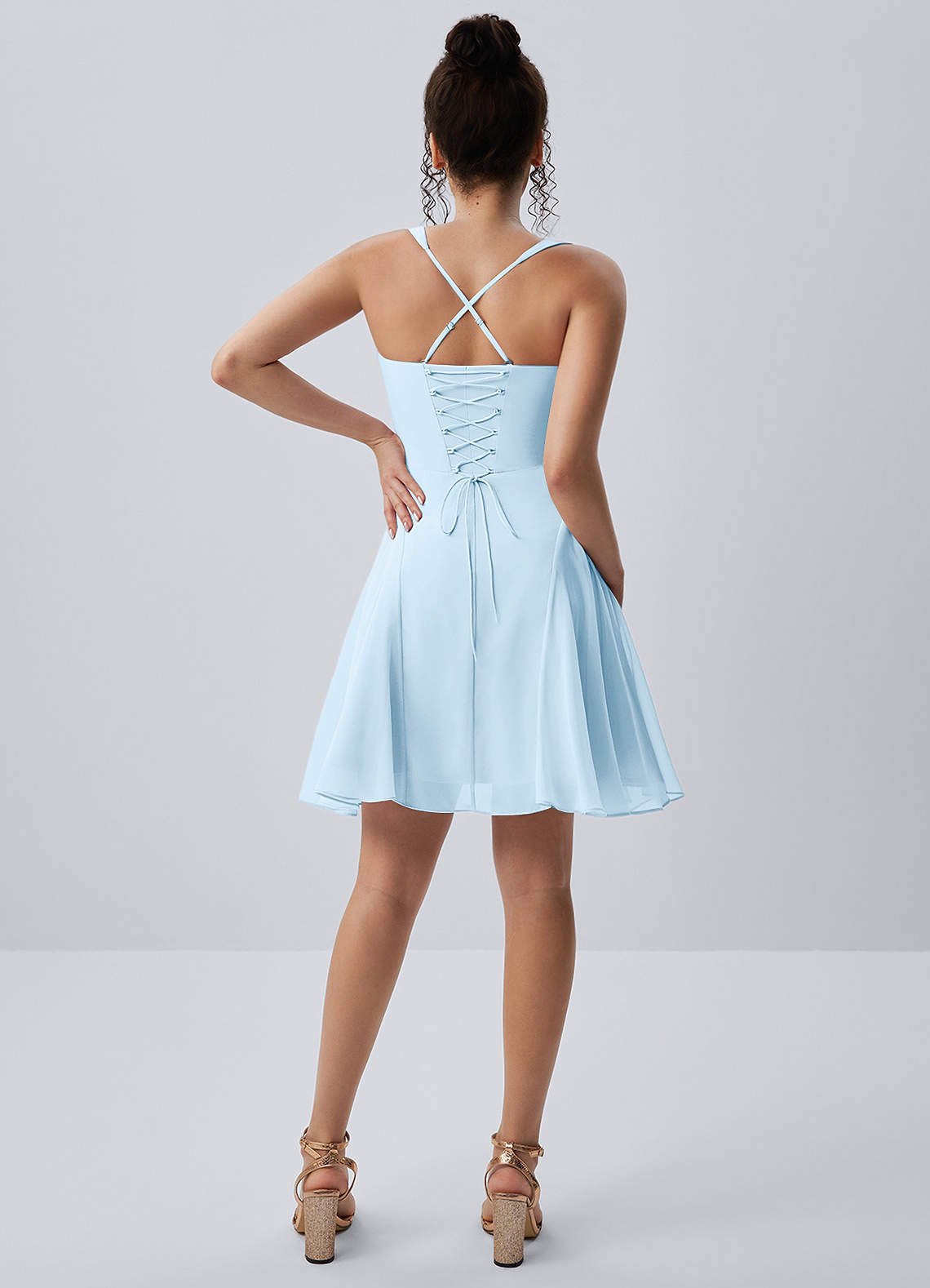 Isadora A-Line Sweetheart Chiffon Prom Dress in Sky Blue