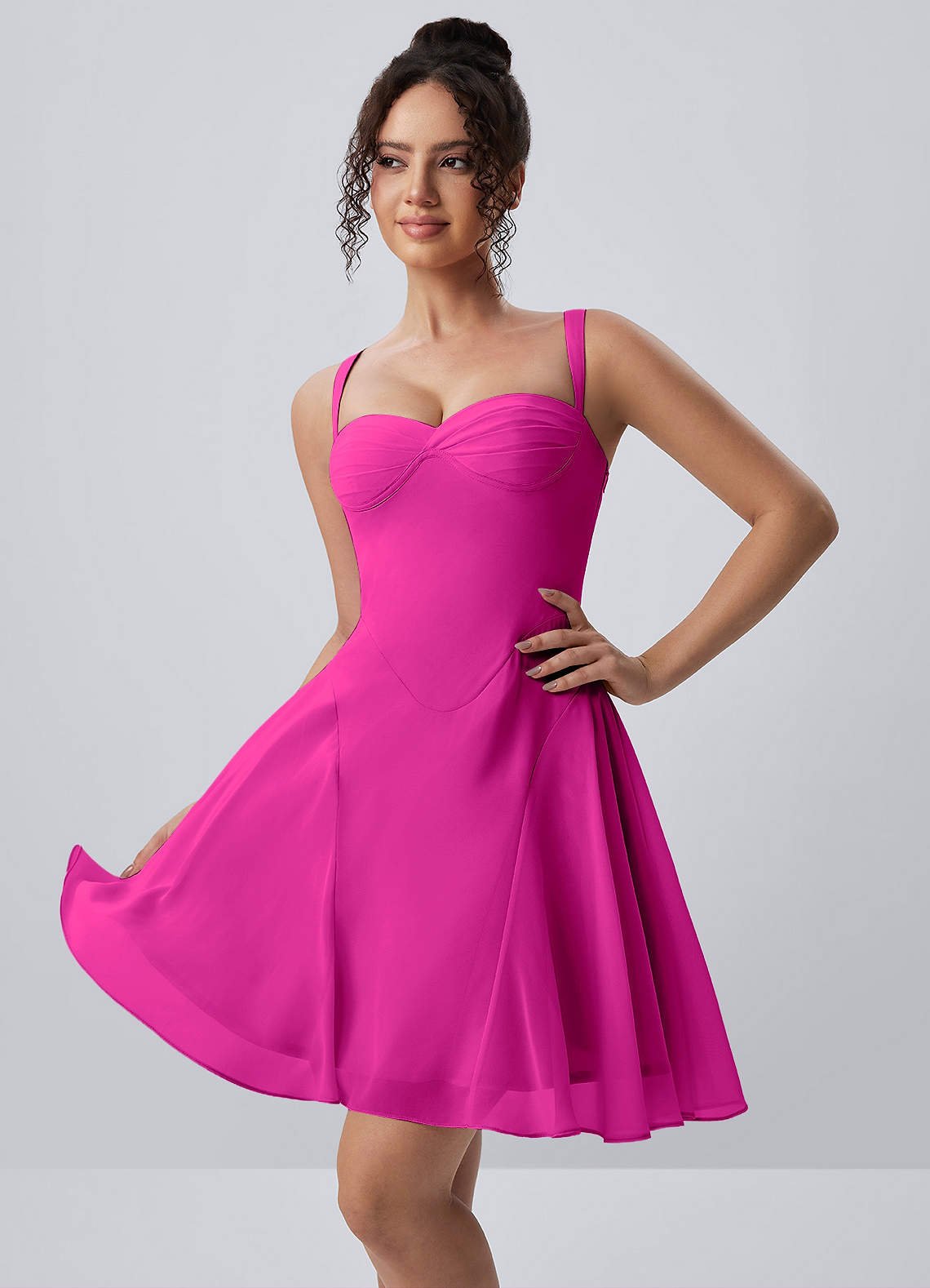 Isadora A-Line Sweetheart Chiffon Prom Dress in Dusty Rose
