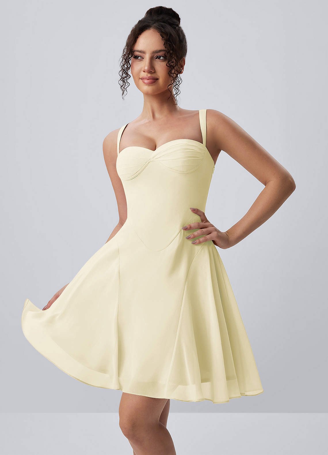Isadora A-Line Sweetheart Chiffon Prom Dress in Dusty Rose