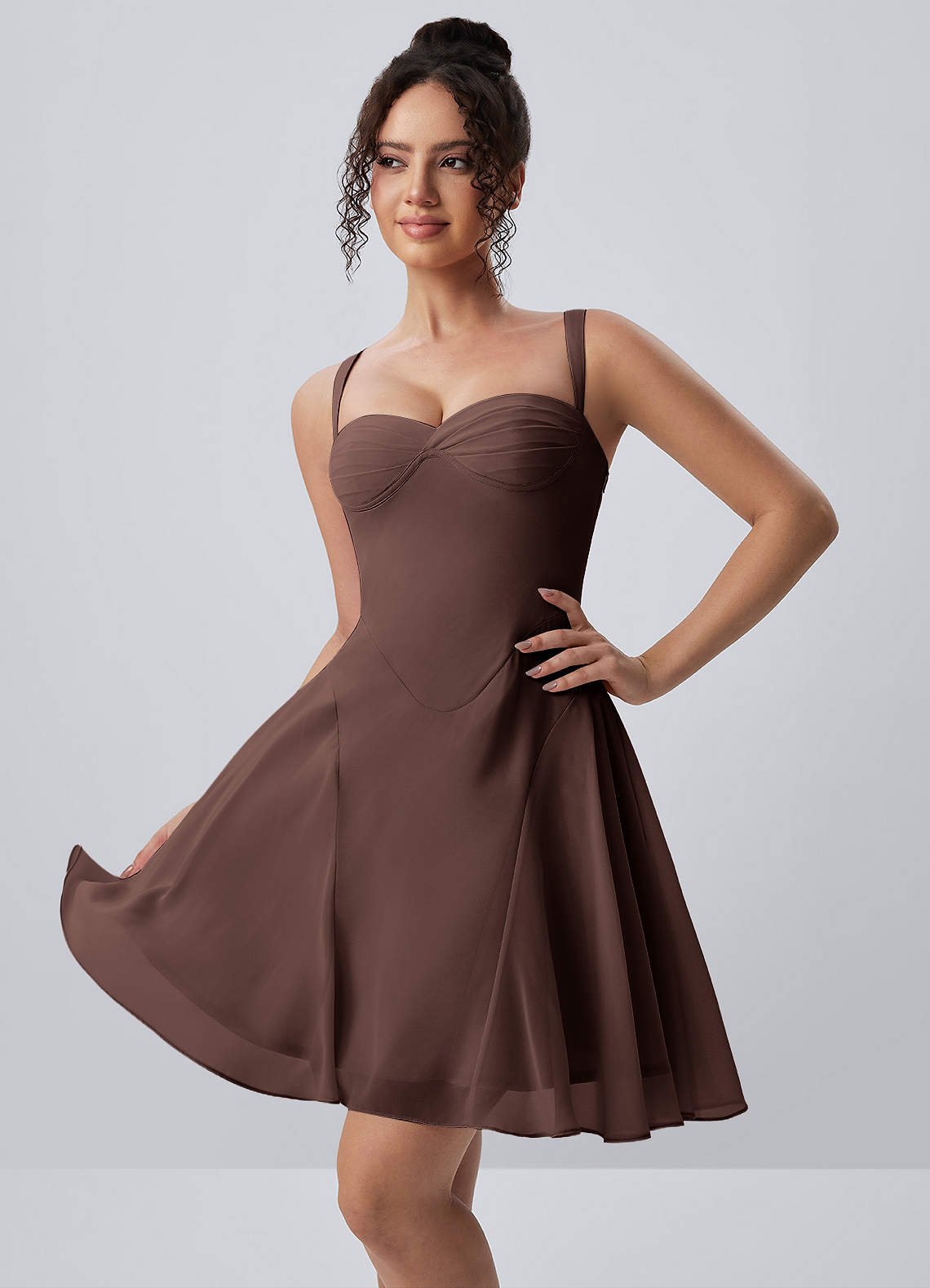 Isadora A-Line Sweetheart Chiffon Prom Dress in Dusty Rose