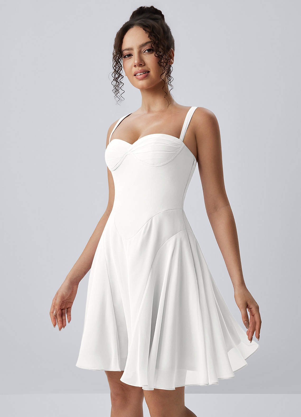 Isadora A-Line Sweetheart Chiffon Prom Dress in White