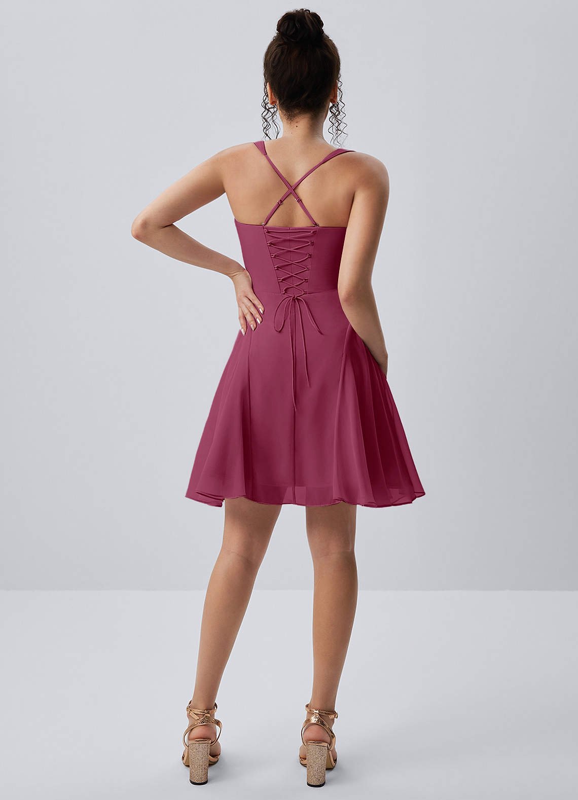 Isadora A-Line Sweetheart Chiffon Prom Dress in Mulberry