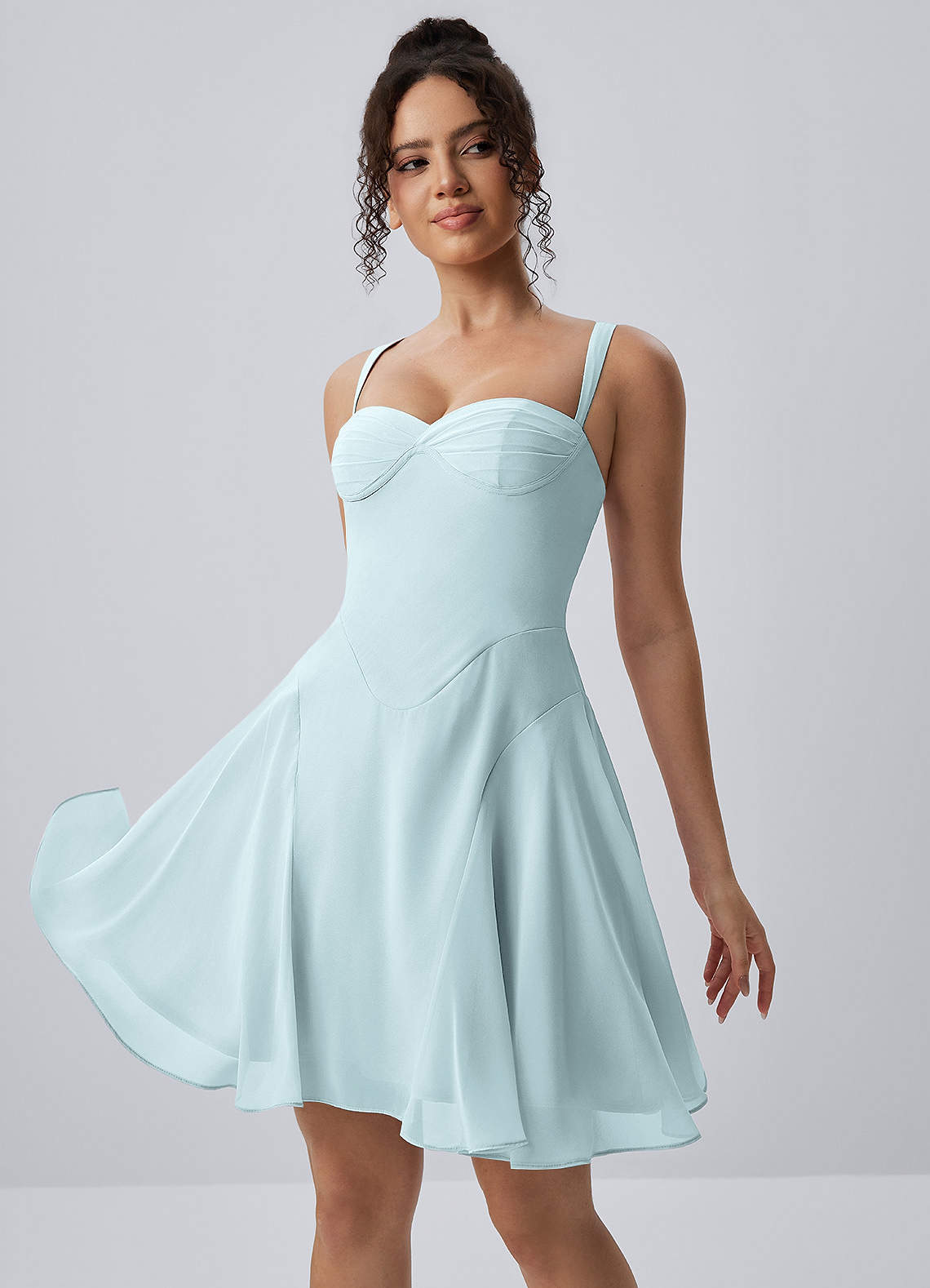 Isadora A-Line Sweetheart Chiffon Prom Dress in Mist