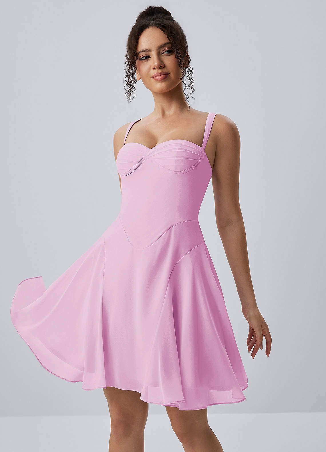 Isadora A-Line Sweetheart Chiffon Prom Dress in candy pink