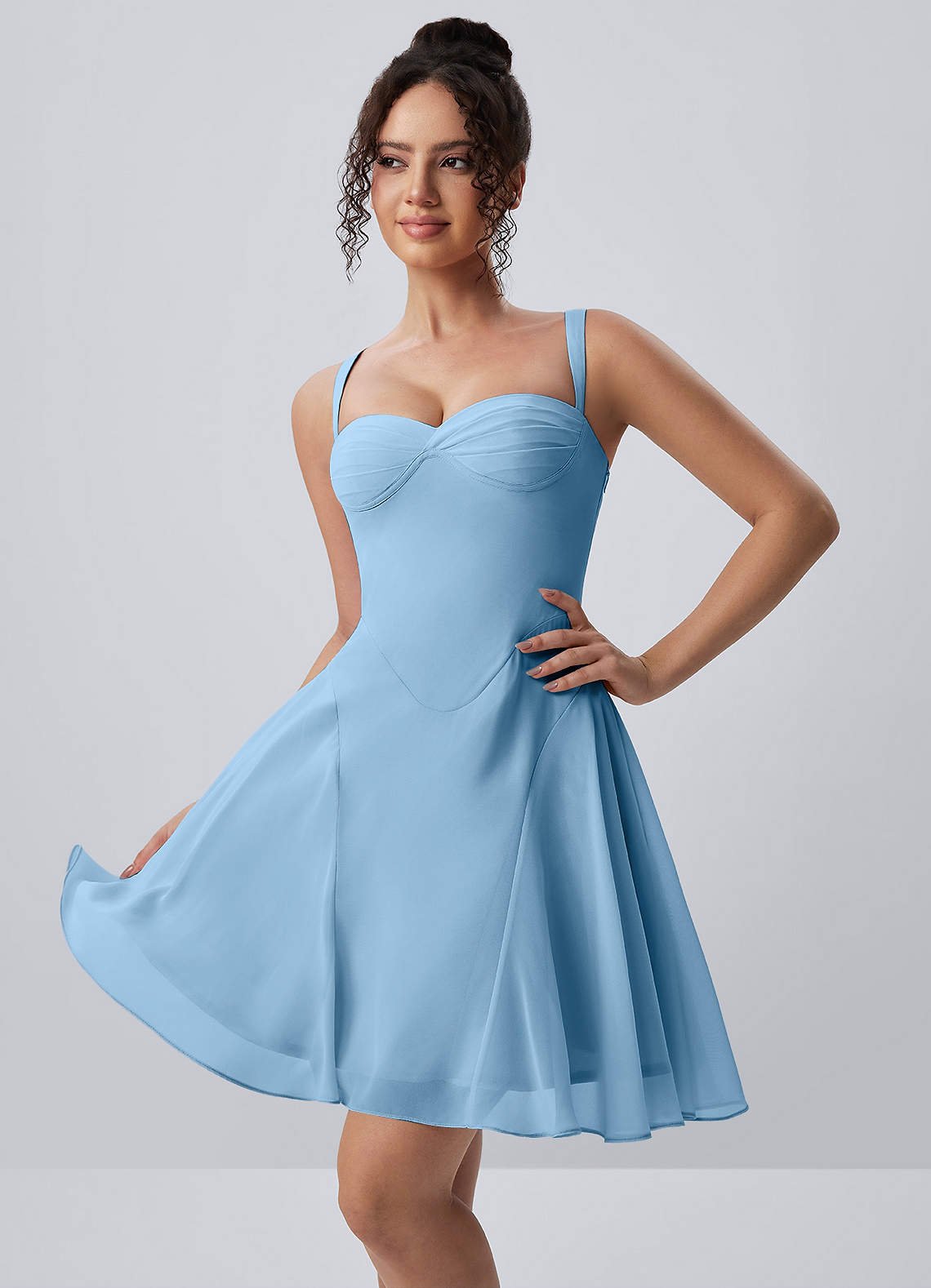 Isadora A-Line Sweetheart Chiffon Prom Dress in Dusty Rose