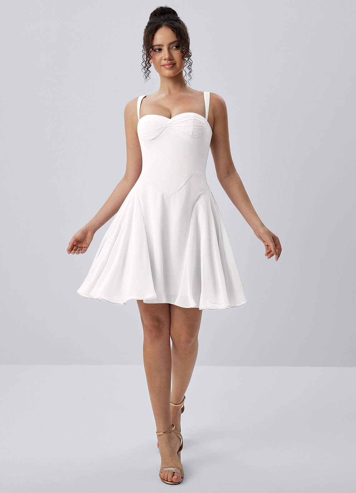 Isadora A-Line Sweetheart Chiffon Prom Dress in White
