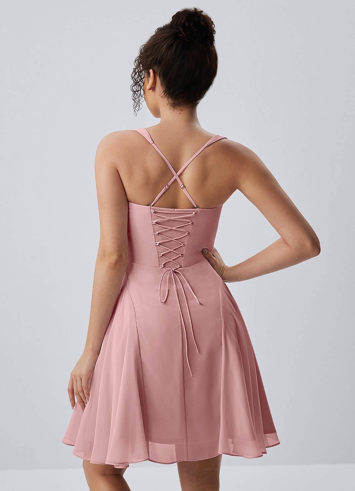 Isadora A-Line Sweetheart Chiffon Prom Dress in Dusty Rose