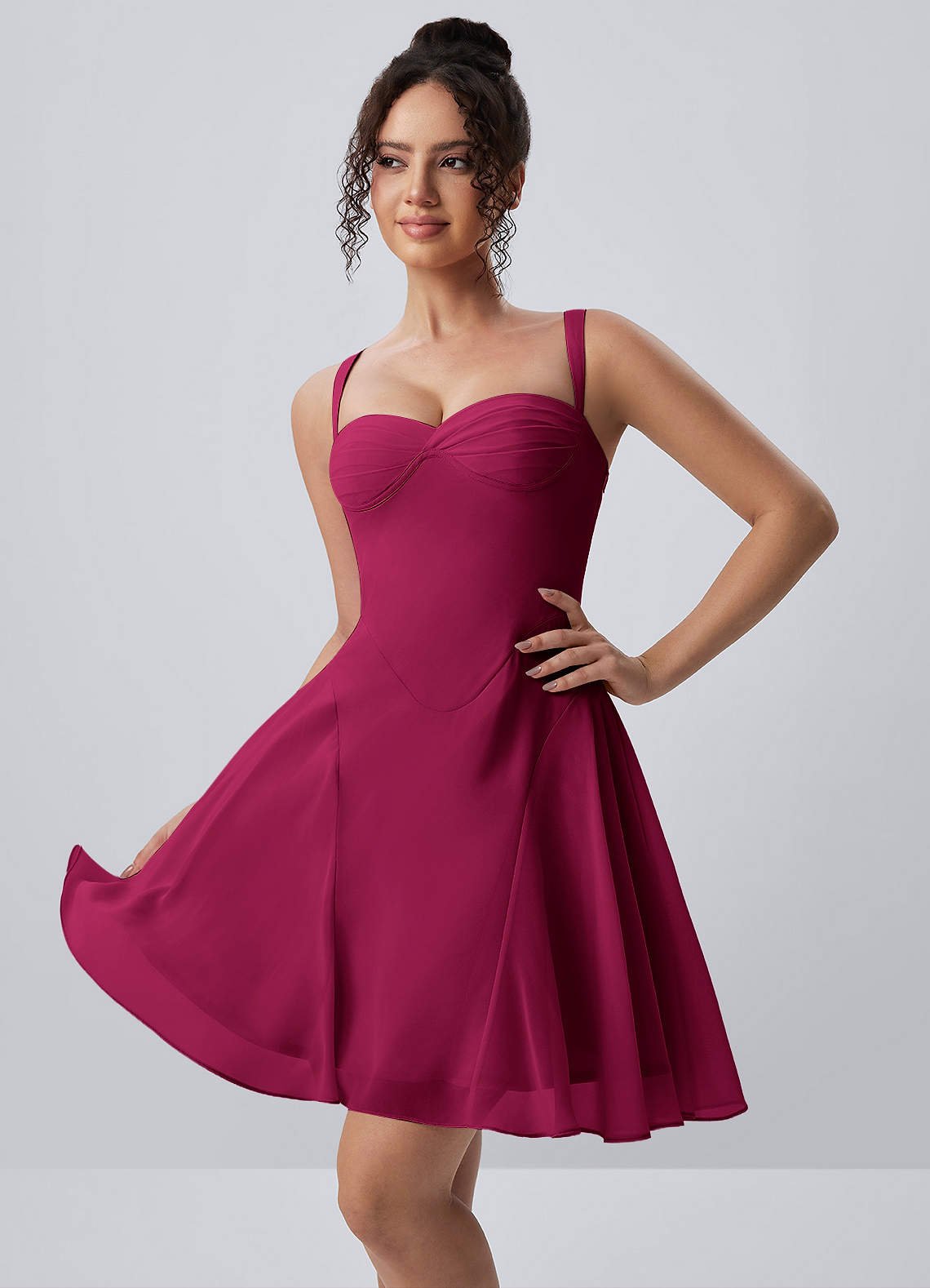 Isadora A-Line Sweetheart Chiffon Prom Dress in Dusty Rose