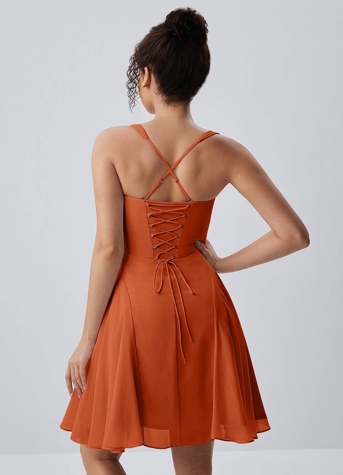 Isadora A-Line Sweetheart Chiffon Prom Dress in Rust