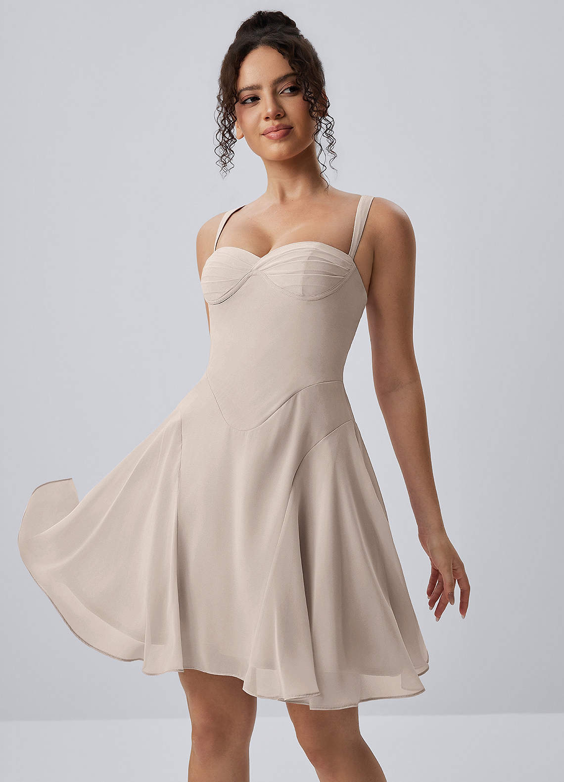 Isadora A-Line Sweetheart Chiffon Prom Dress in Vanilla