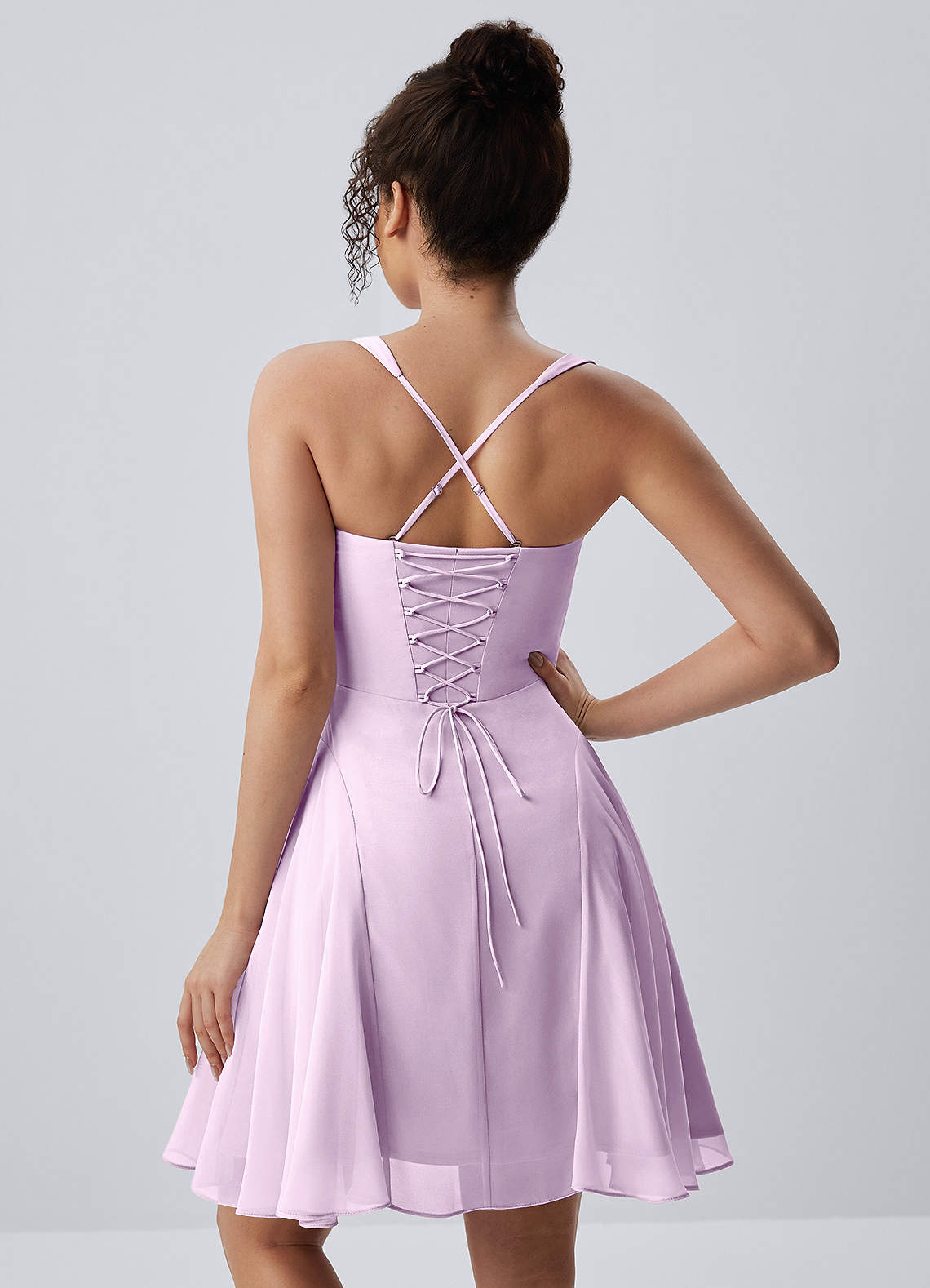 Isadora A-Line Sweetheart Chiffon Prom Dress in Frosted Lilac