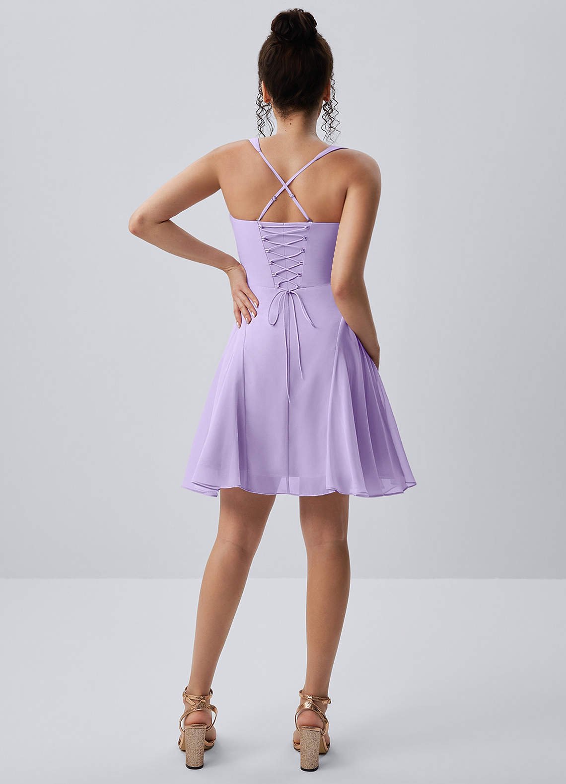 Isadora A-Line Sweetheart Chiffon Prom Dress in Lilac