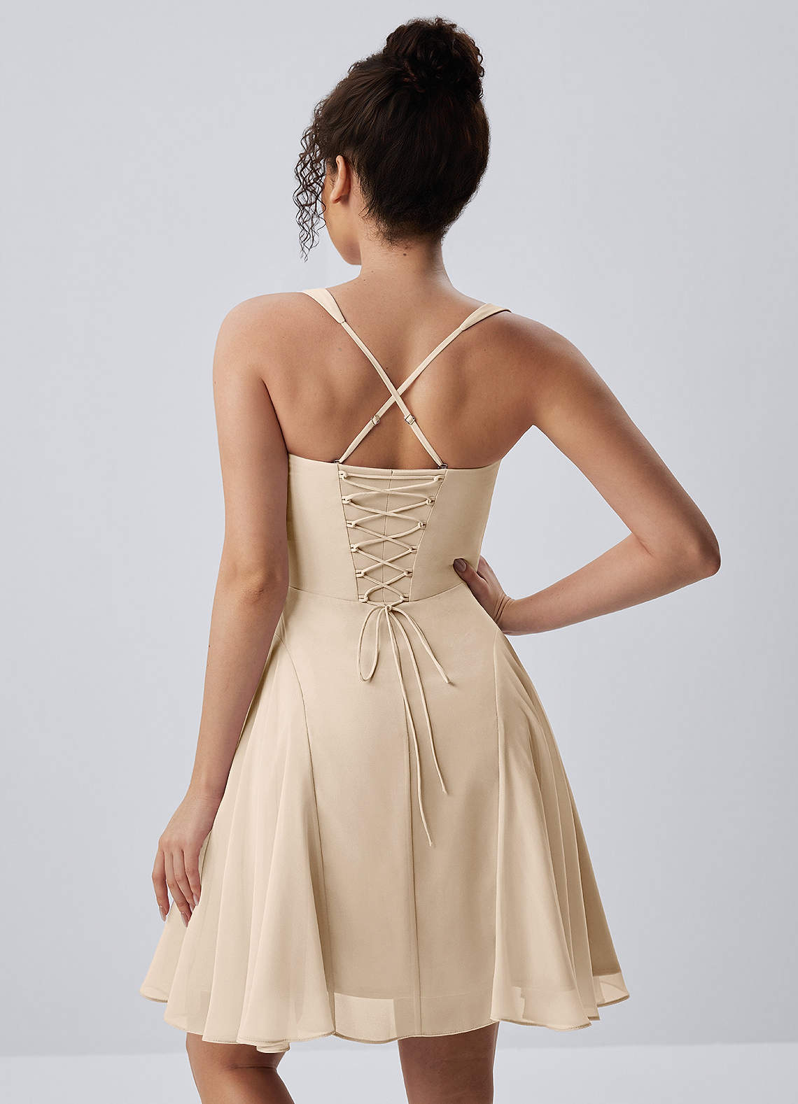 Isadora A-Line Sweetheart Chiffon Prom Dress in Champagne