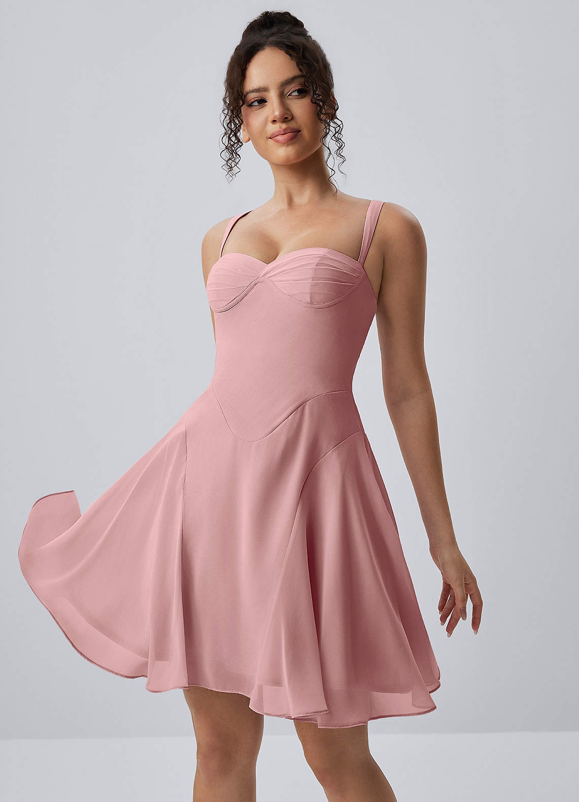 Isadora A-Line Sweetheart Chiffon Prom Dress in Dusty Rose