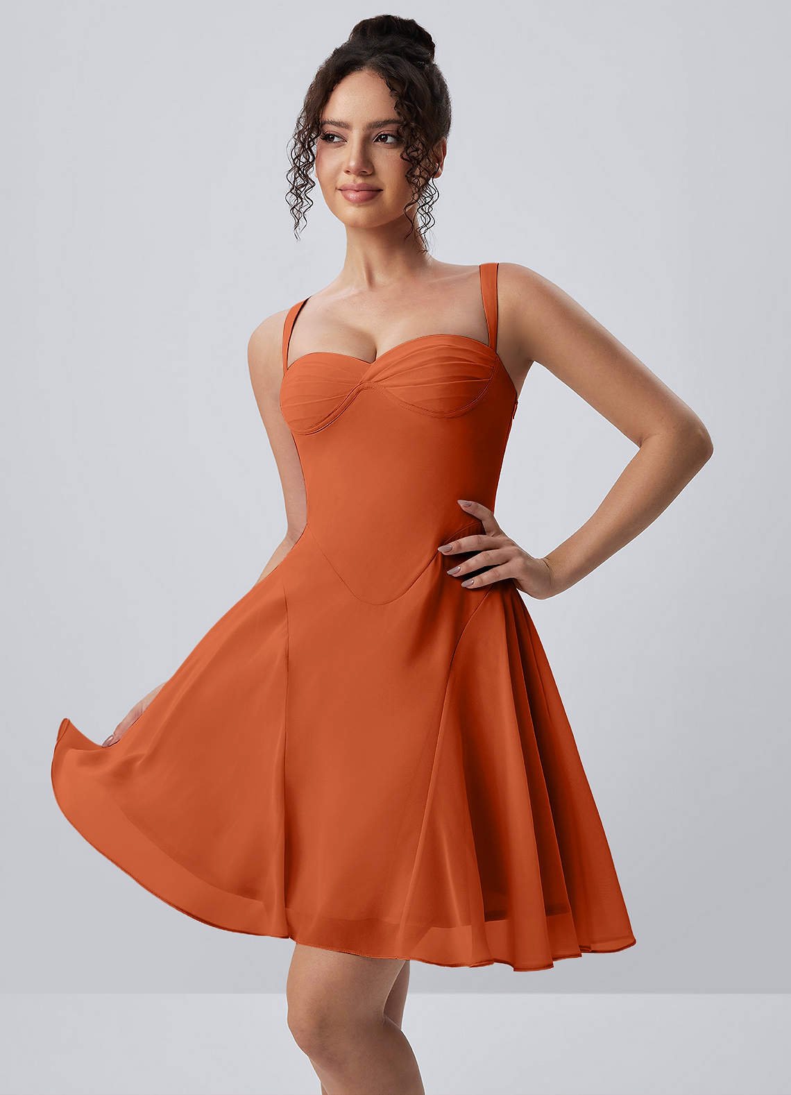 Isadora A-Line Sweetheart Chiffon Prom Dress in Dusty Rose