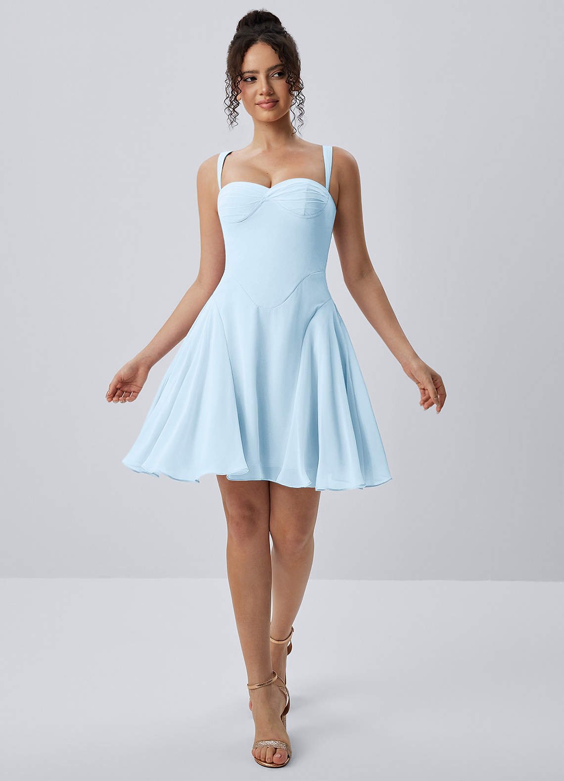 Isadora A-Line Sweetheart Chiffon Prom Dress in Sky Blue