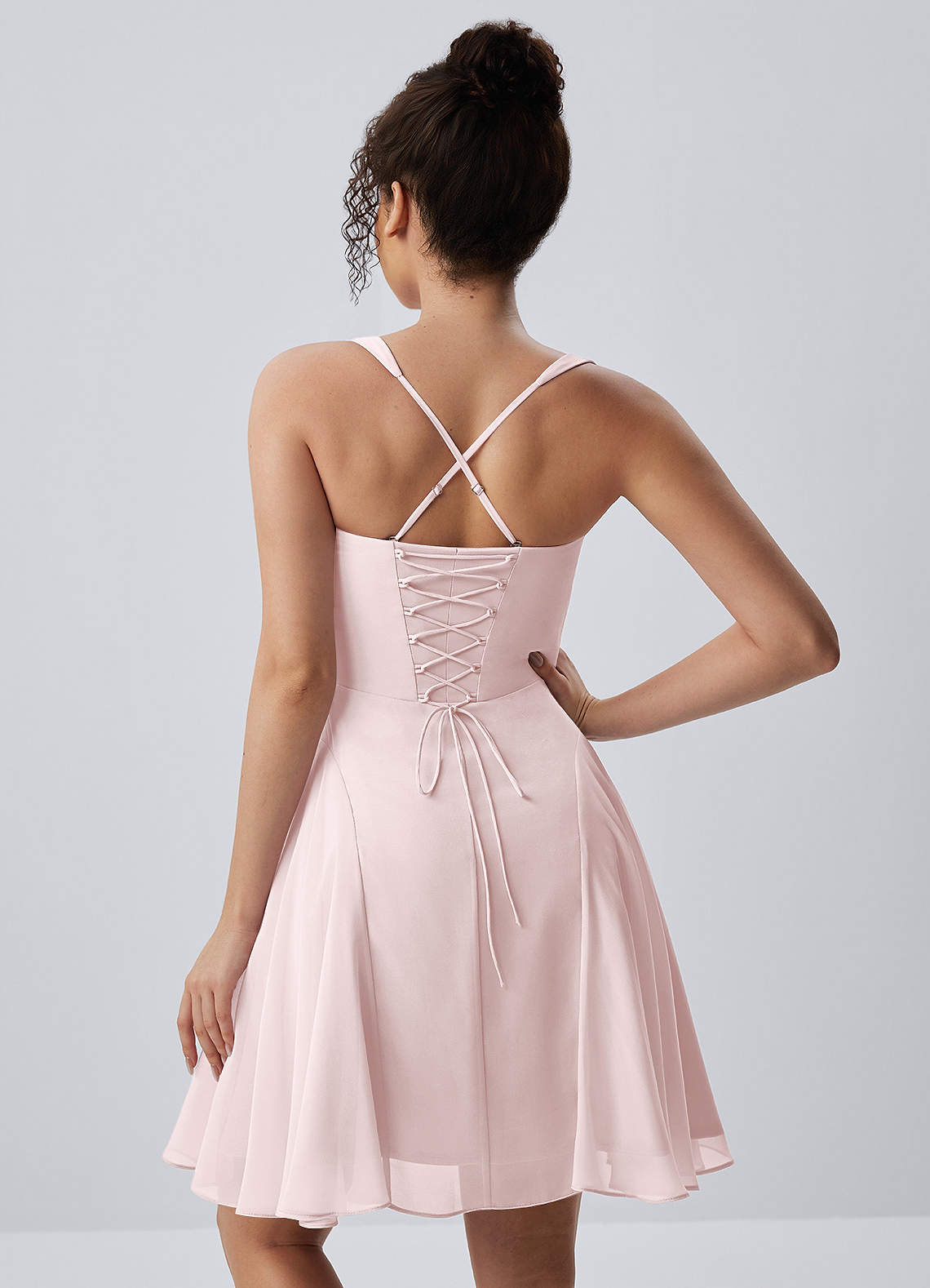 Isadora A-Line Sweetheart Chiffon Prom Dress in Blushing Pink