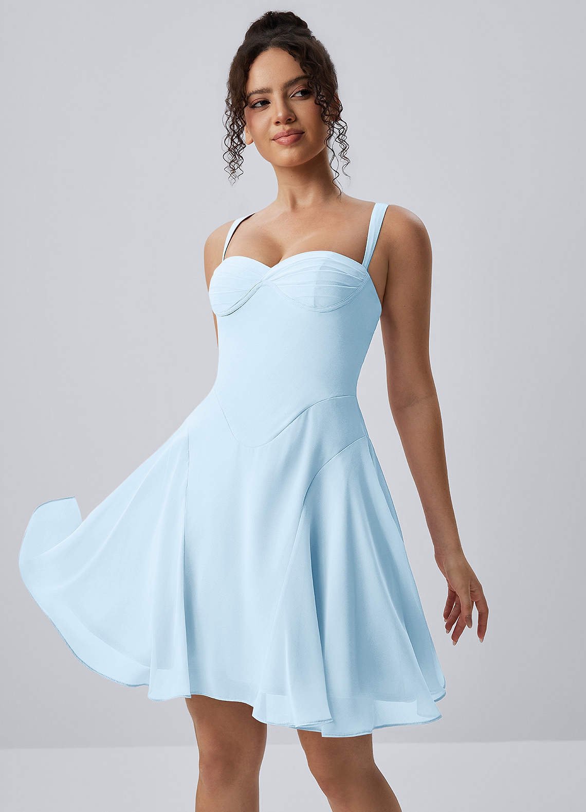 Isadora A-Line Sweetheart Chiffon Prom Dress in Sky Blue