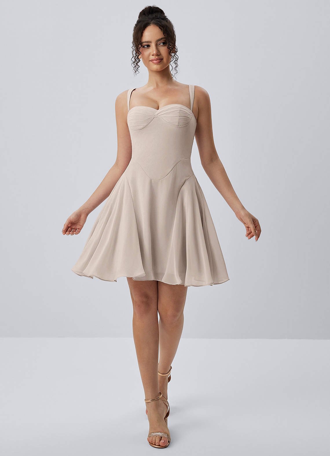 Isadora A-Line Sweetheart Chiffon Prom Dress in Vanilla