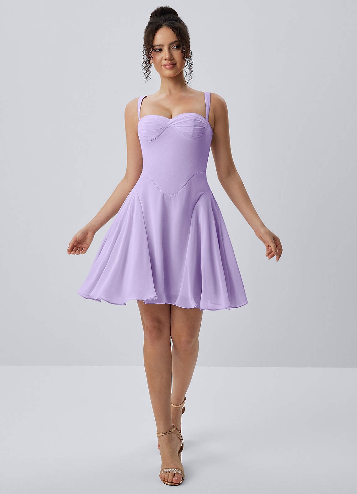 Isadora A-Line Sweetheart Chiffon Prom Dress in Lilac