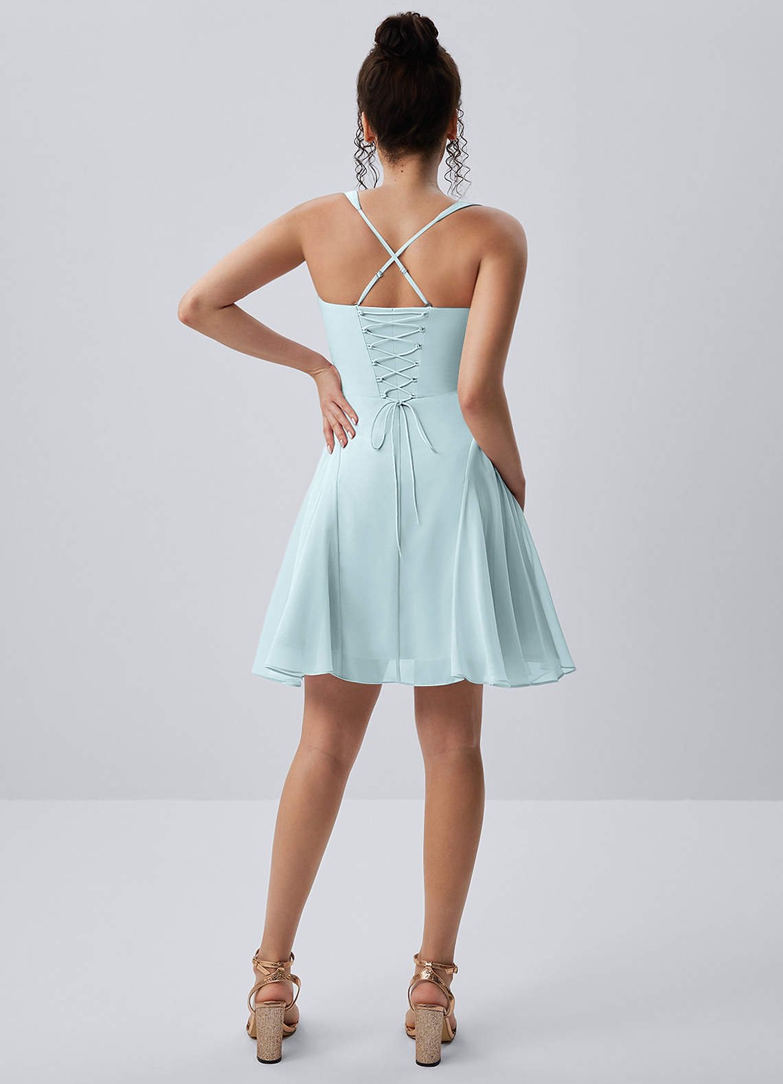 Isadora A-Line Sweetheart Chiffon Prom Dress in Mist