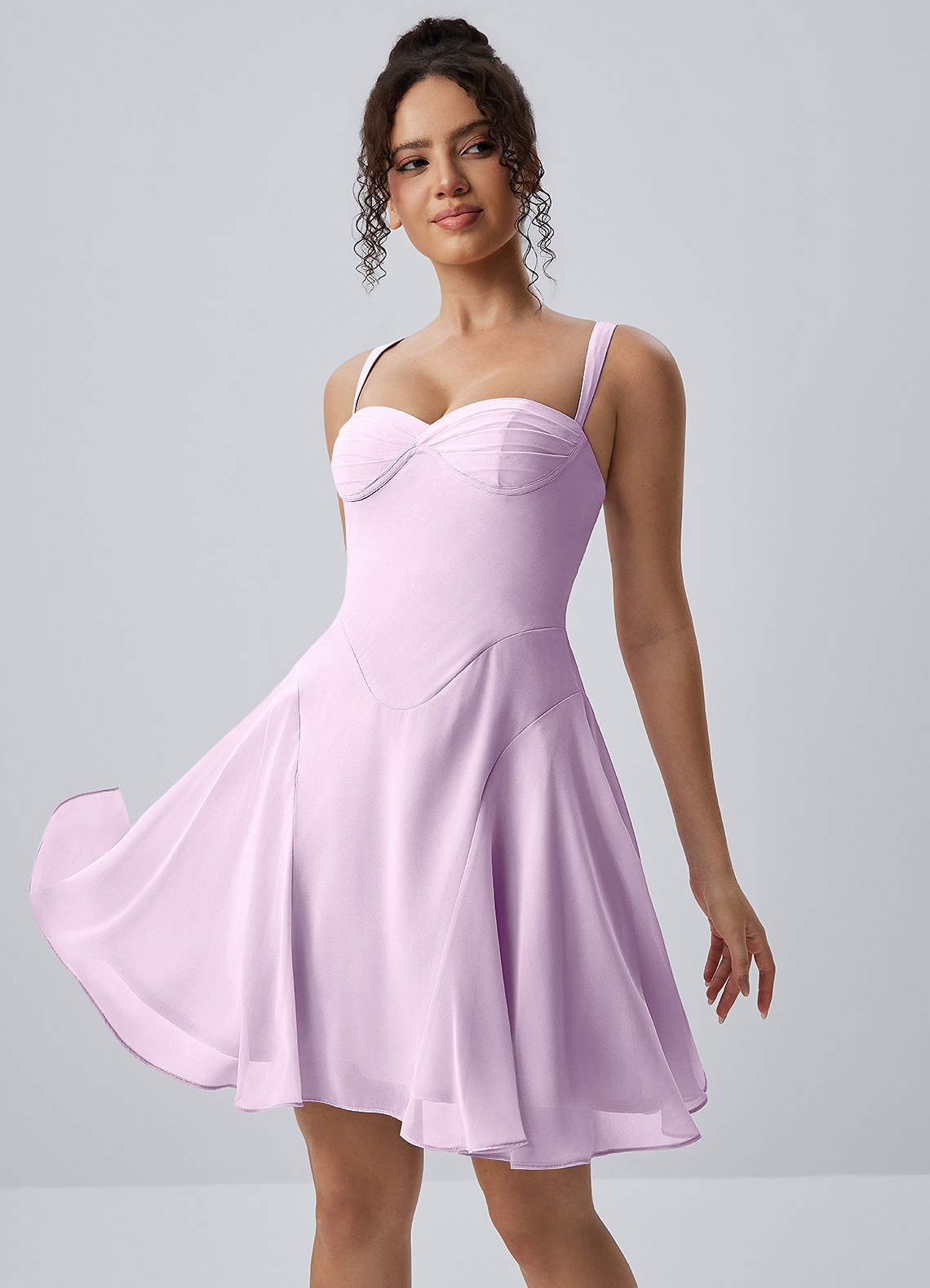 Isadora A-Line Sweetheart Chiffon Prom Dress in Frosted Lilac