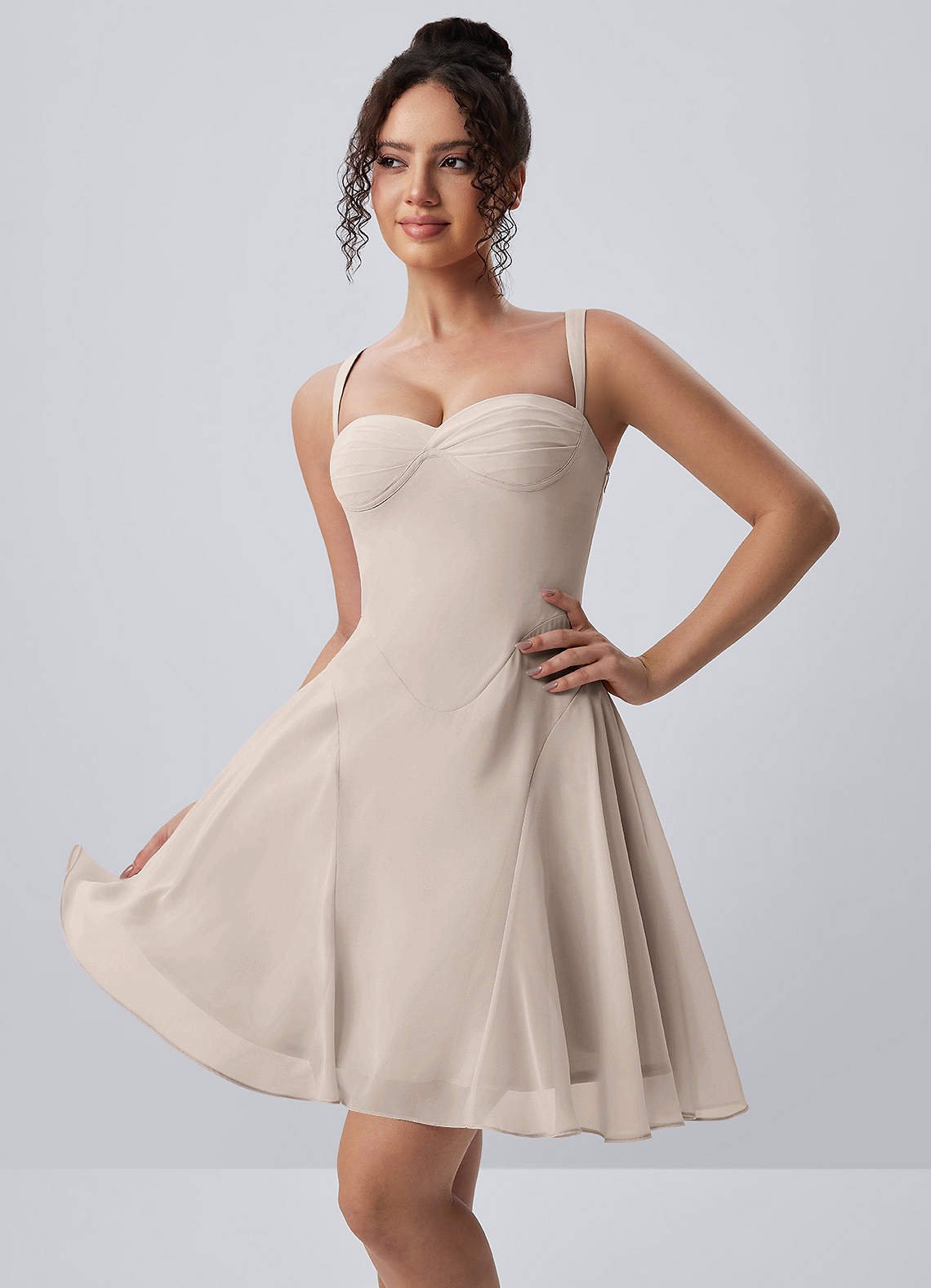 Isadora A-Line Sweetheart Chiffon Prom Dress in Dusty Rose