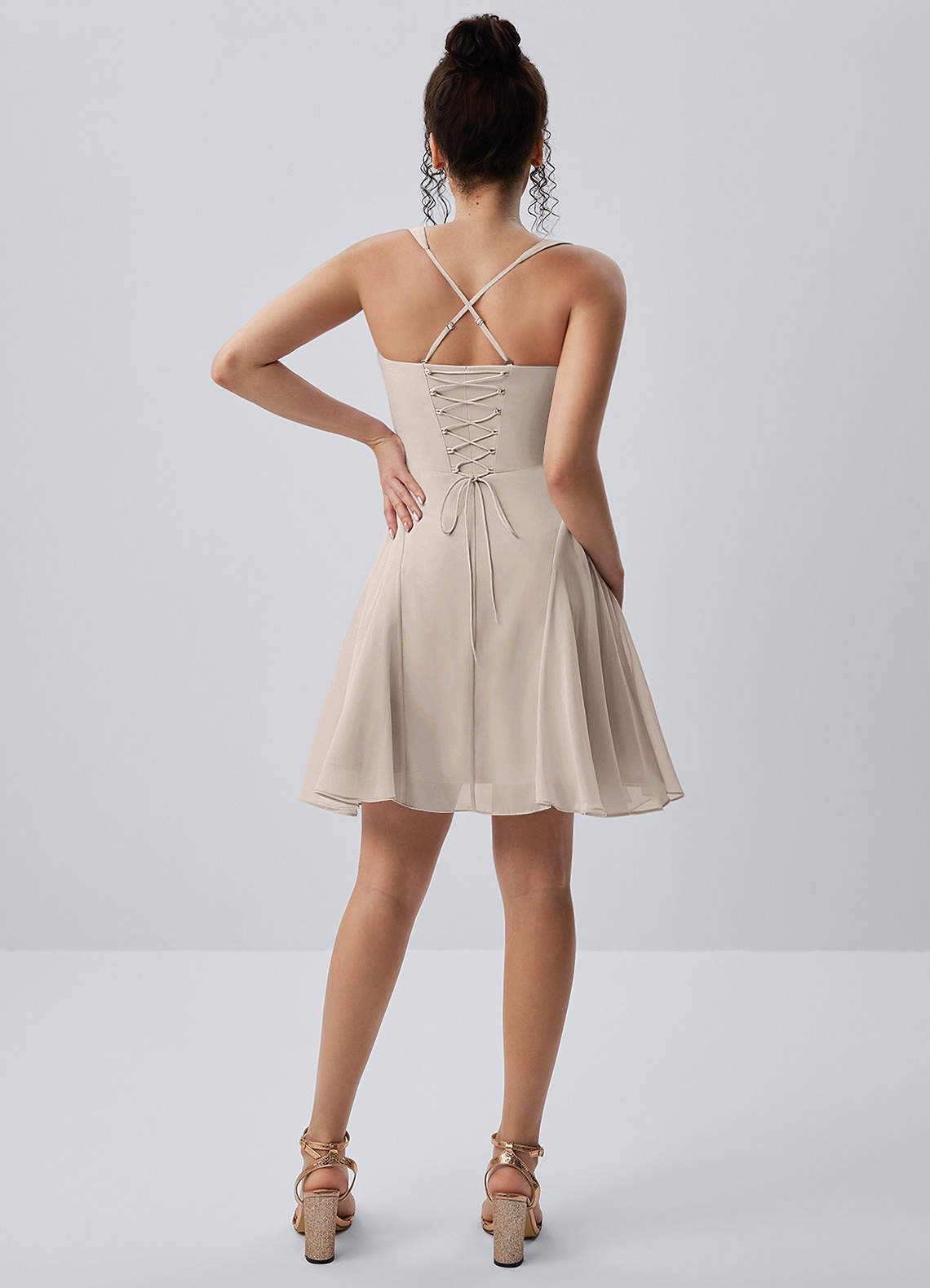 Isadora A-Line Sweetheart Chiffon Prom Dress in Vanilla
