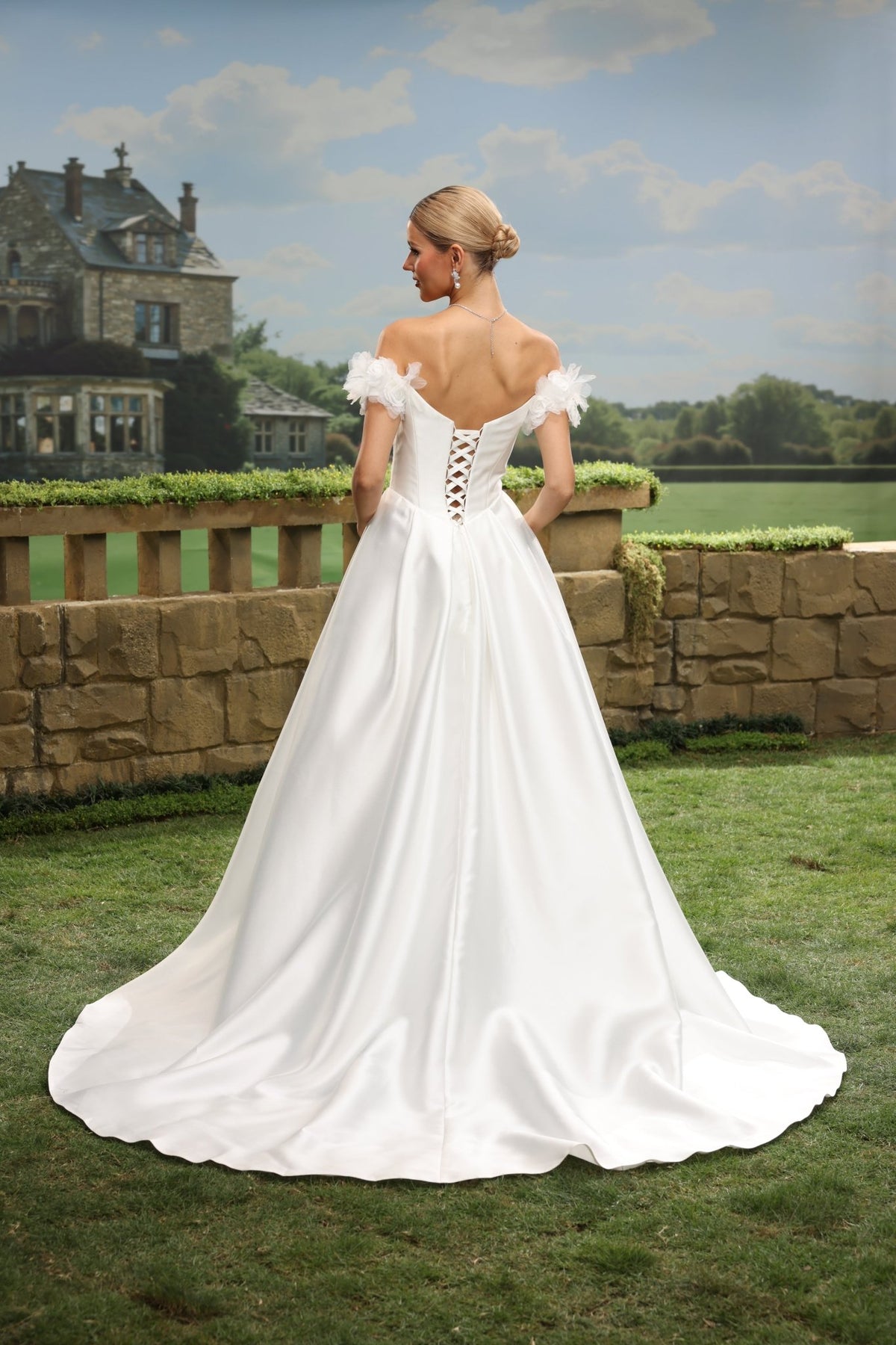 Isla white wedding dress back view 5