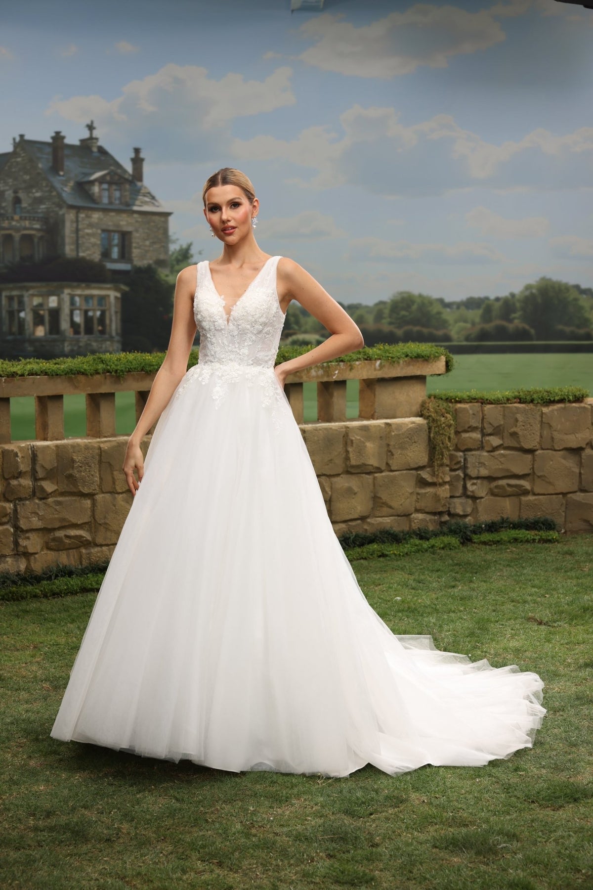Ivelle A-Line V-Neck wedding dress — design detail 9