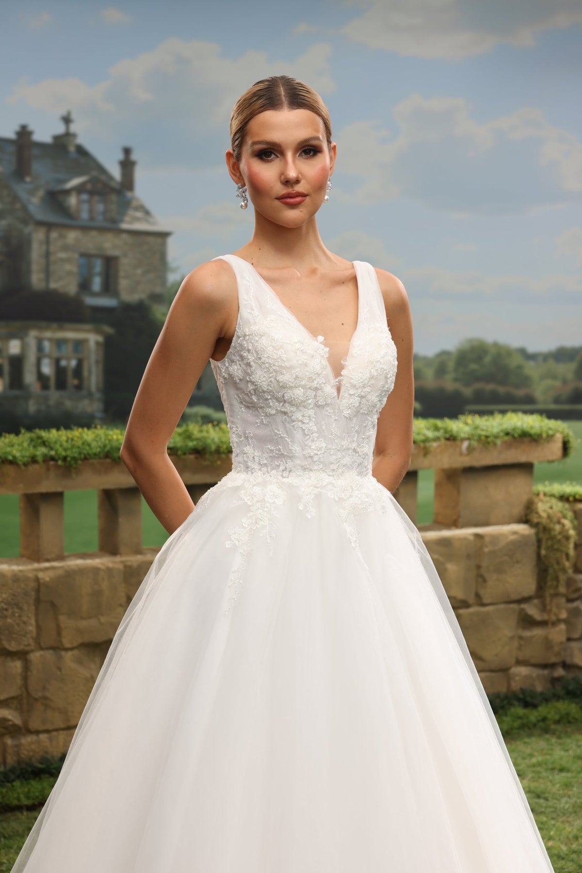 Ivelle A-Line V-Neck wedding dress — design detail 7
