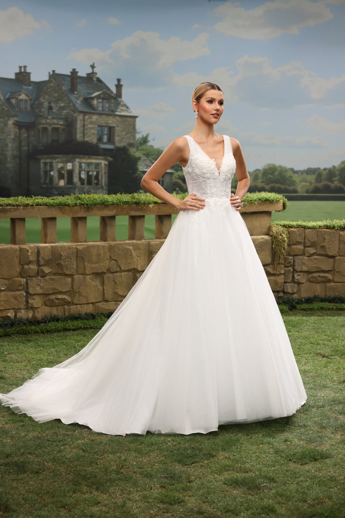 Ivelle A-Line V-Neck wedding dress — design detail 3