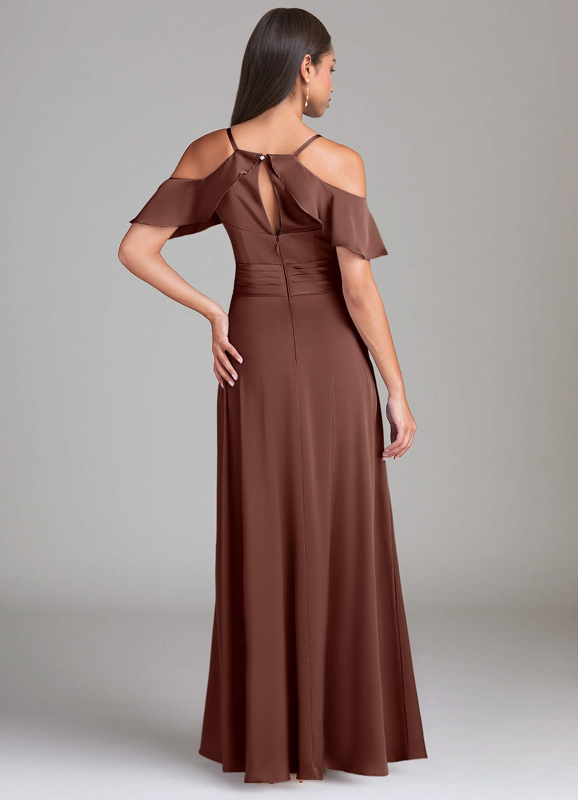 Dakota A-Line V-Neck Stretch Satin Bridesmaid Dress
