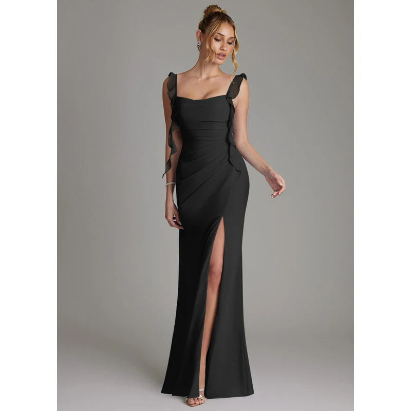 Jessamine Mermaid Sweetheart Chiffon Bridesmaid Dress in black - additional view 5