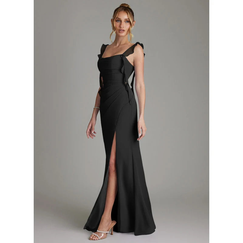 Jessamine Mermaid Sweetheart Chiffon Bridesmaid Dress in black - additional view 6