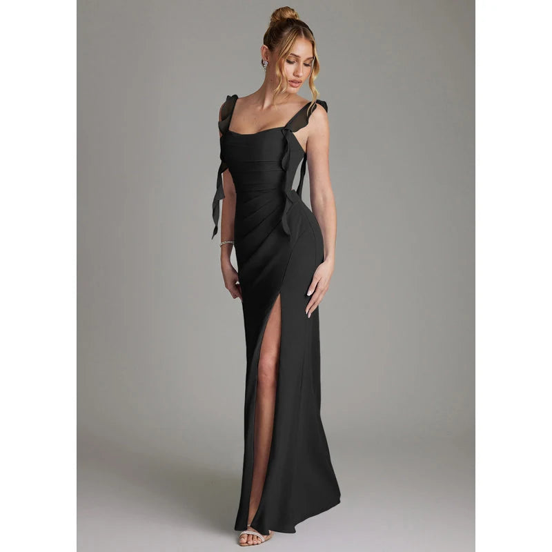 Jessamine Mermaid Sweetheart Chiffon Bridesmaid Dress in black - additional view 7