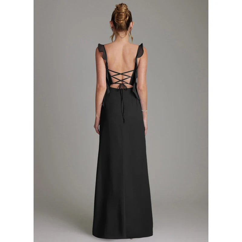 Jessamine Mermaid Sweetheart Chiffon Bridesmaid Dress in black - additional view 8