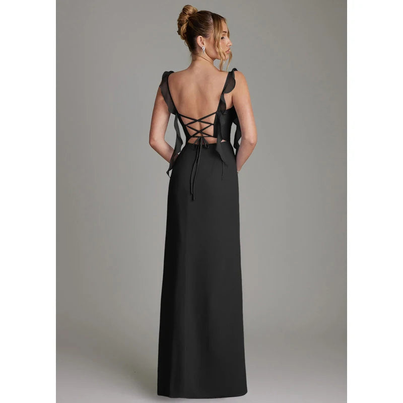 Jessamine Mermaid Sweetheart Chiffon Bridesmaid Dress in black - additional view 9