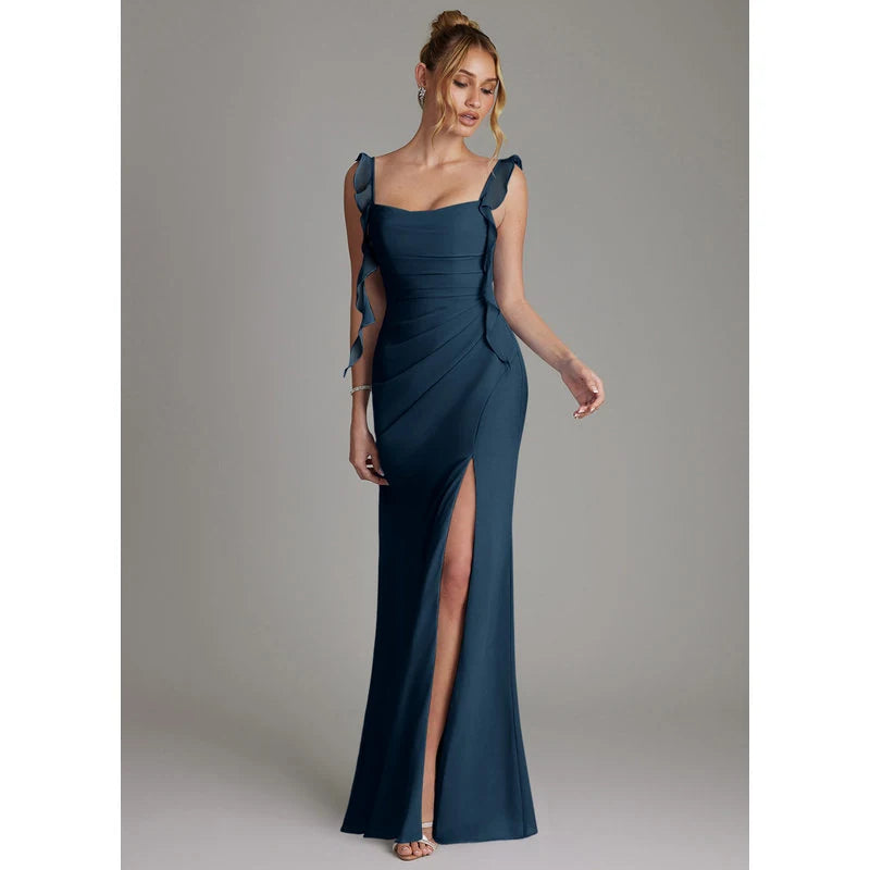 Jessamine Mermaid Sweetheart Chiffon Bridesmaid Dress in Dark Navy - additional view 10