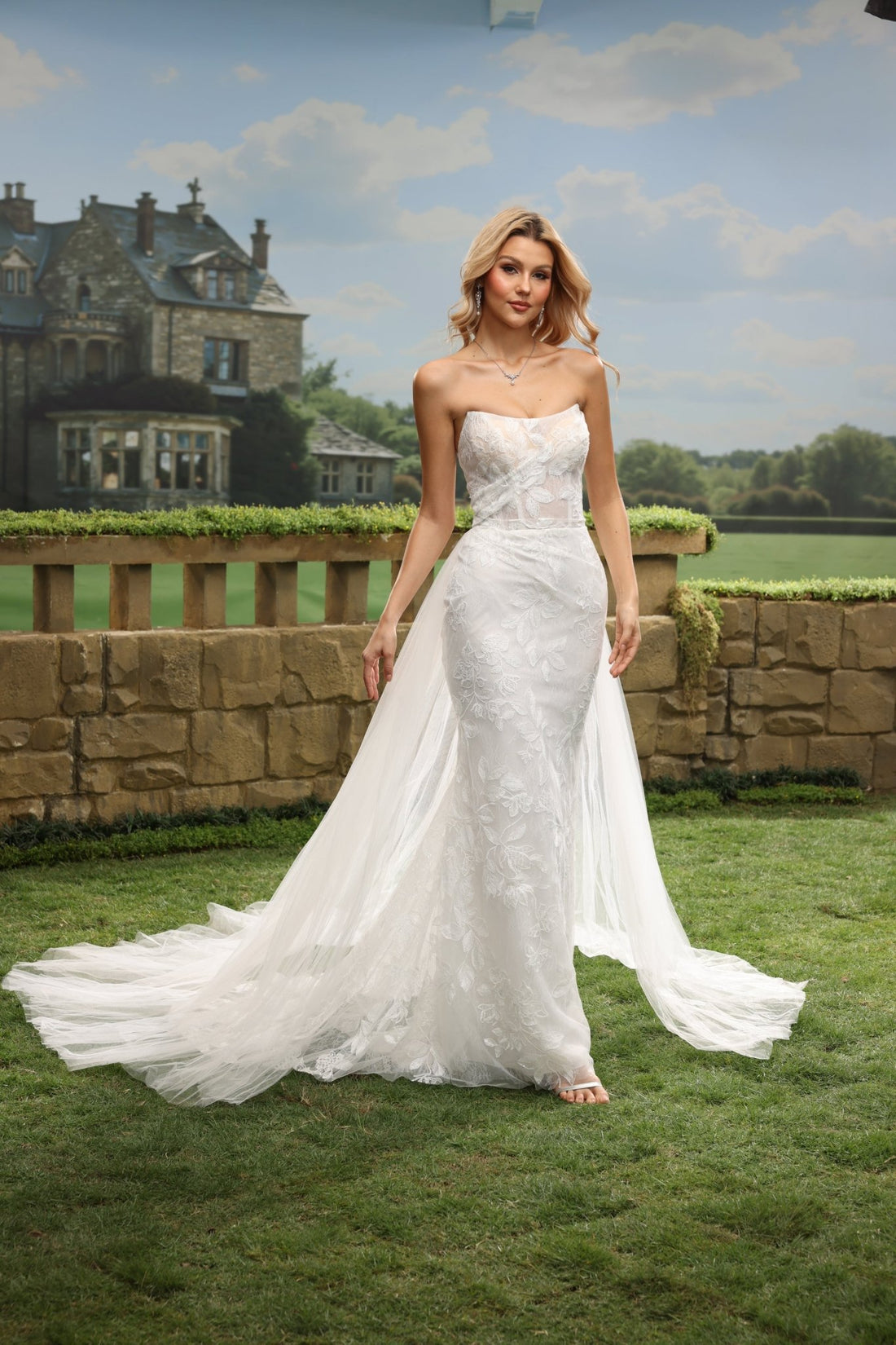 Jessavelle Mermaid Strapless Sweetheart wedding dress — front view