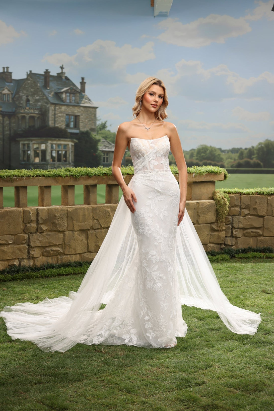 Jessavelle Mermaid Strapless Sweetheart wedding dress — front view