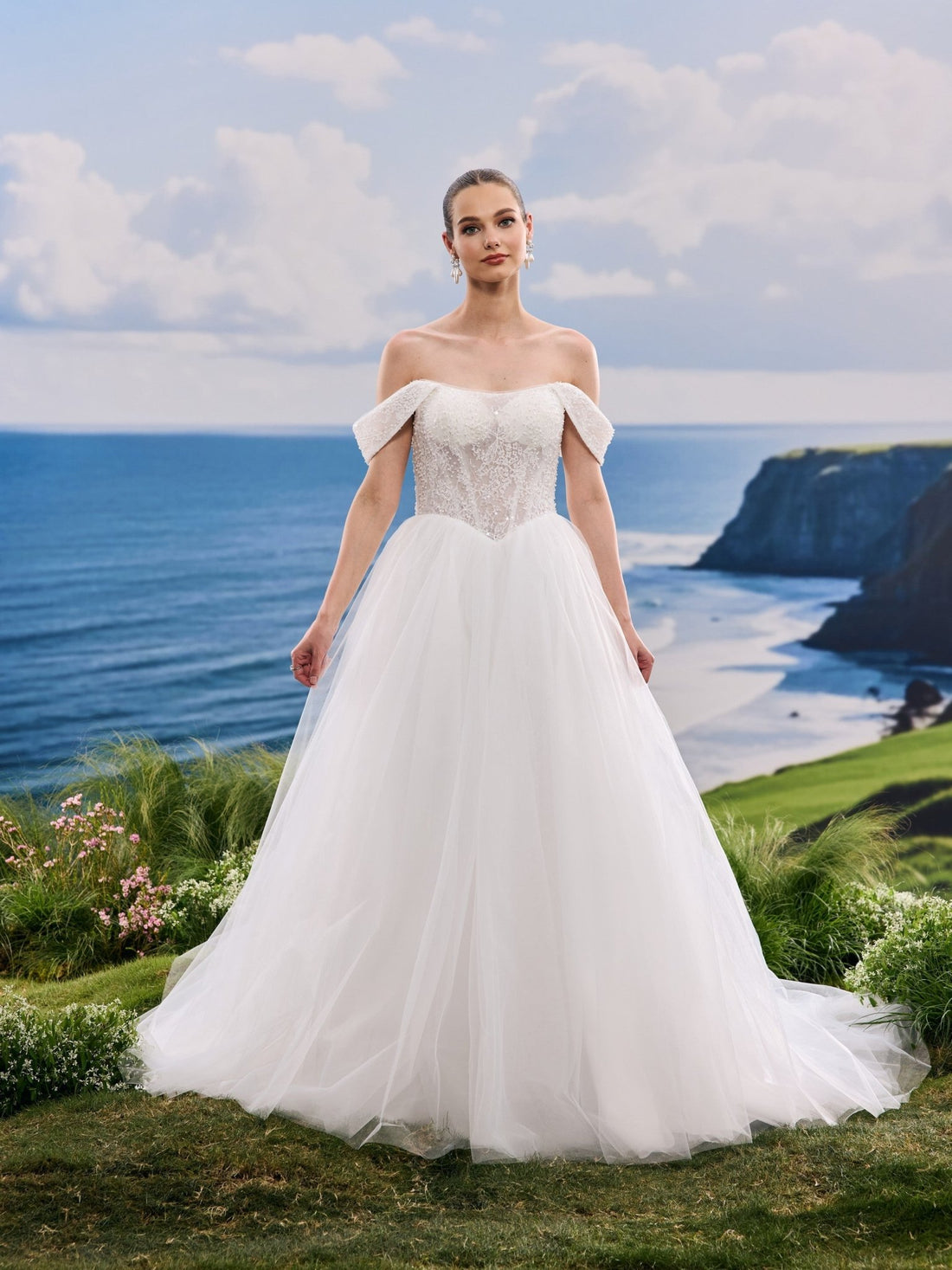 Kavina white wedding dress, front view