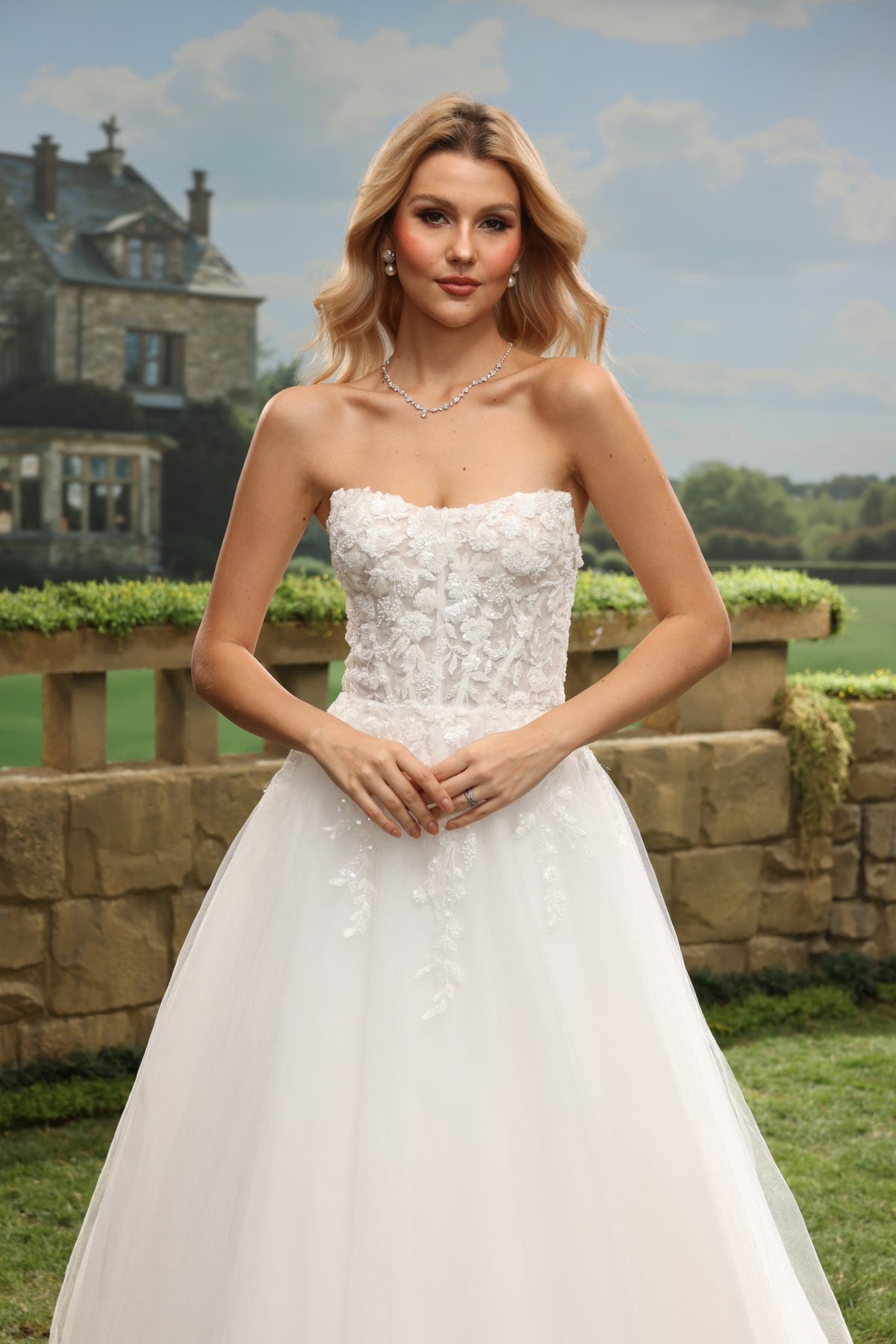 Kesia A-Line Strapless Straight-Neck wedding dress — design detail 6