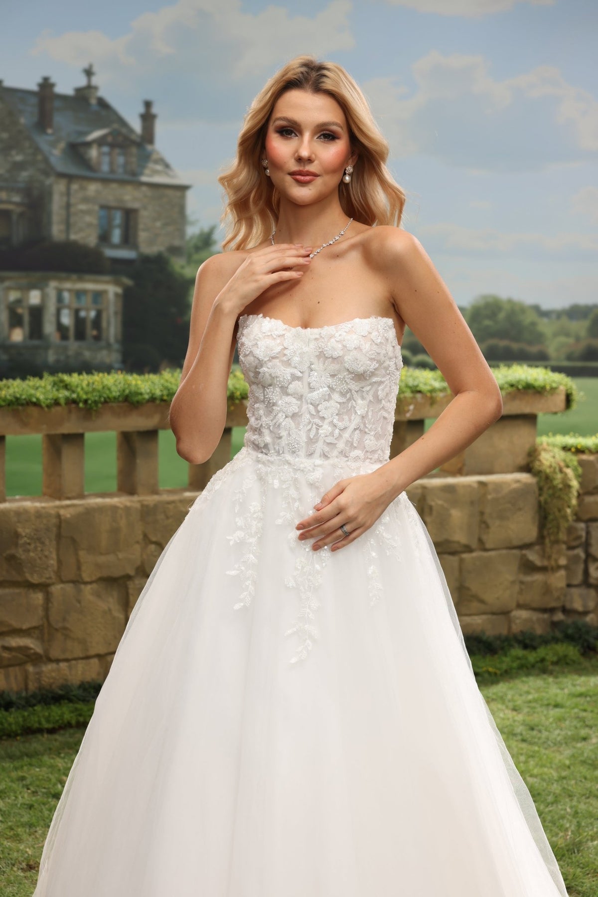 Kesia A-Line Strapless Straight-Neck wedding dress — design detail 7