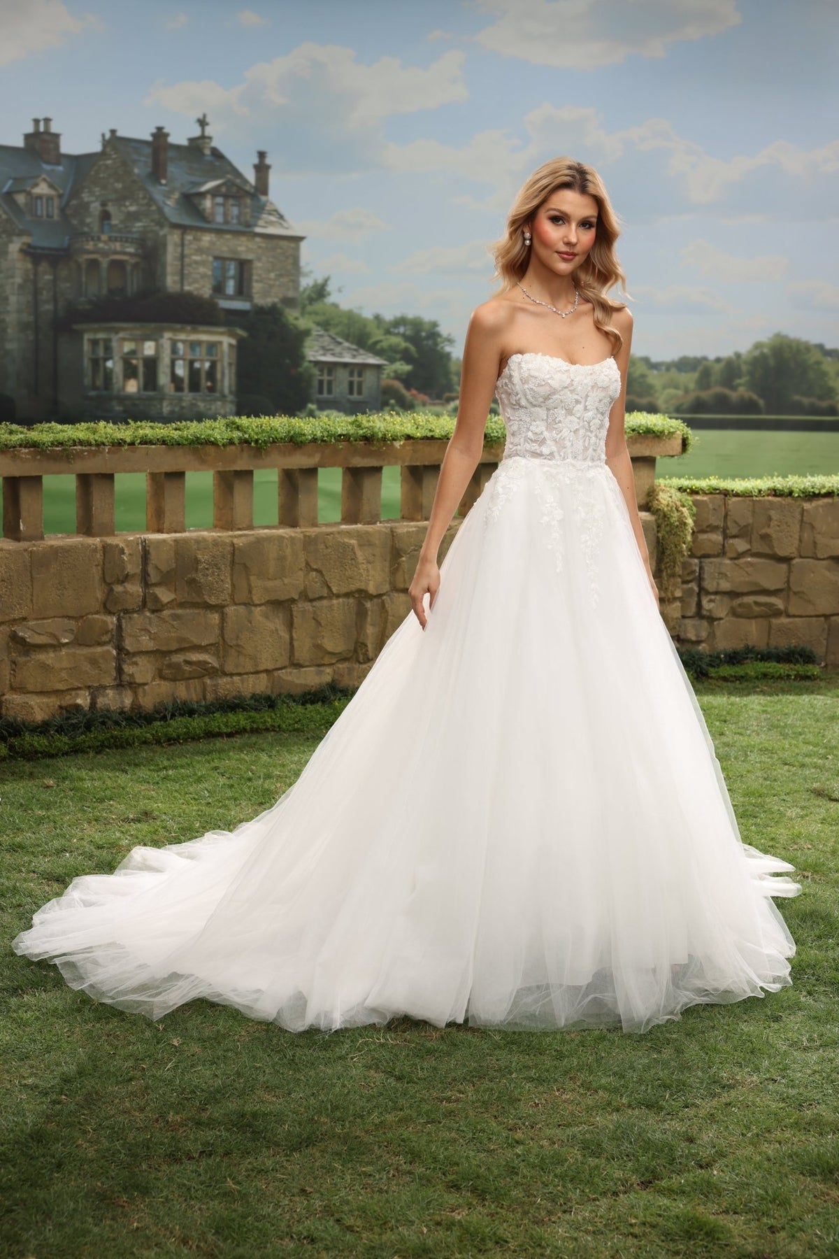 Kesia A-Line Strapless Straight-Neck wedding dress — design detail 8
