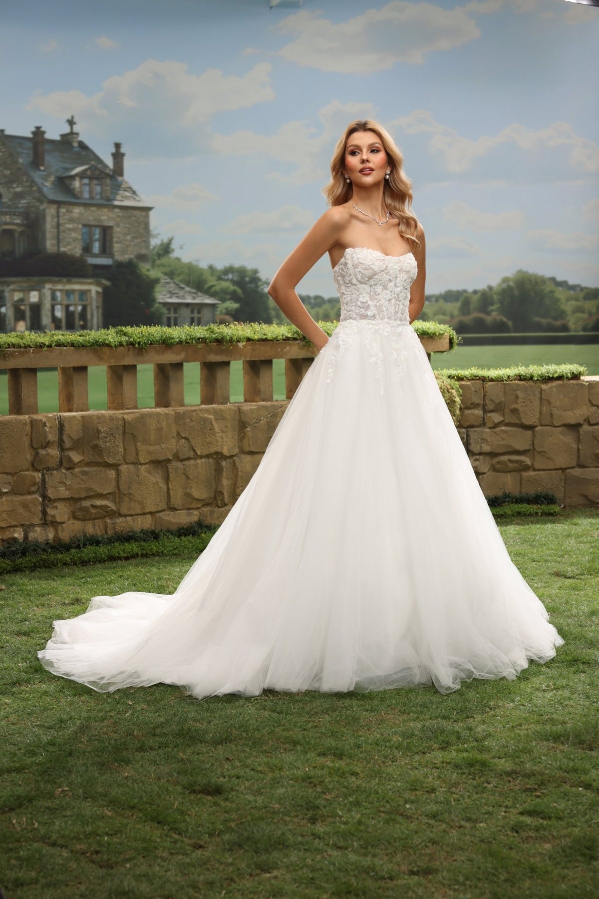 Kesia A-Line Strapless Straight-Neck wedding dress — design detail 9